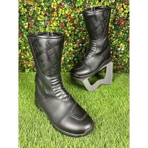 8 Bilt Hipora Leather Motorcycle Boots Breathable Waterproof Black Shoes Women 8